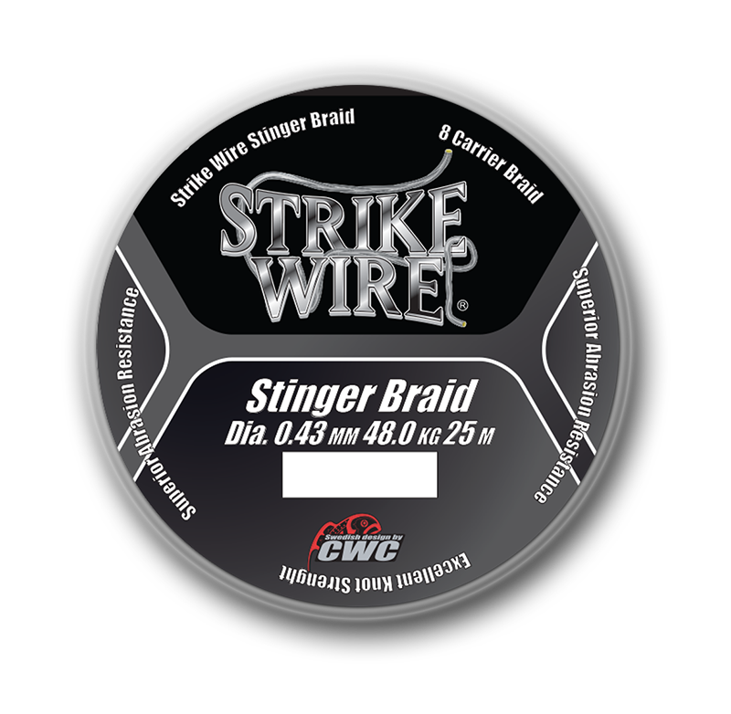 Strike Wire stingerbraid X8 0,43 i 25 meterspolar.